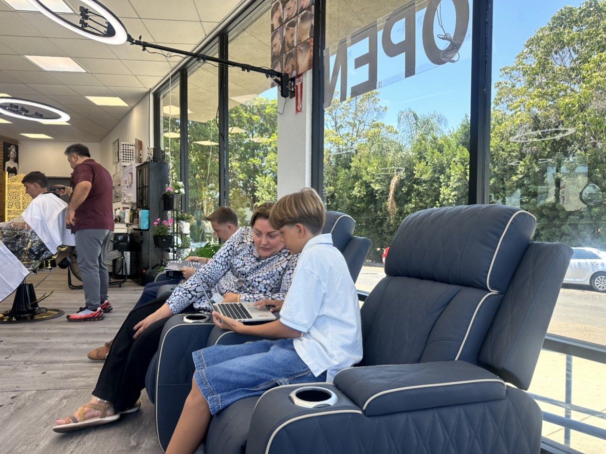 Reviewing the site build in person at a salon