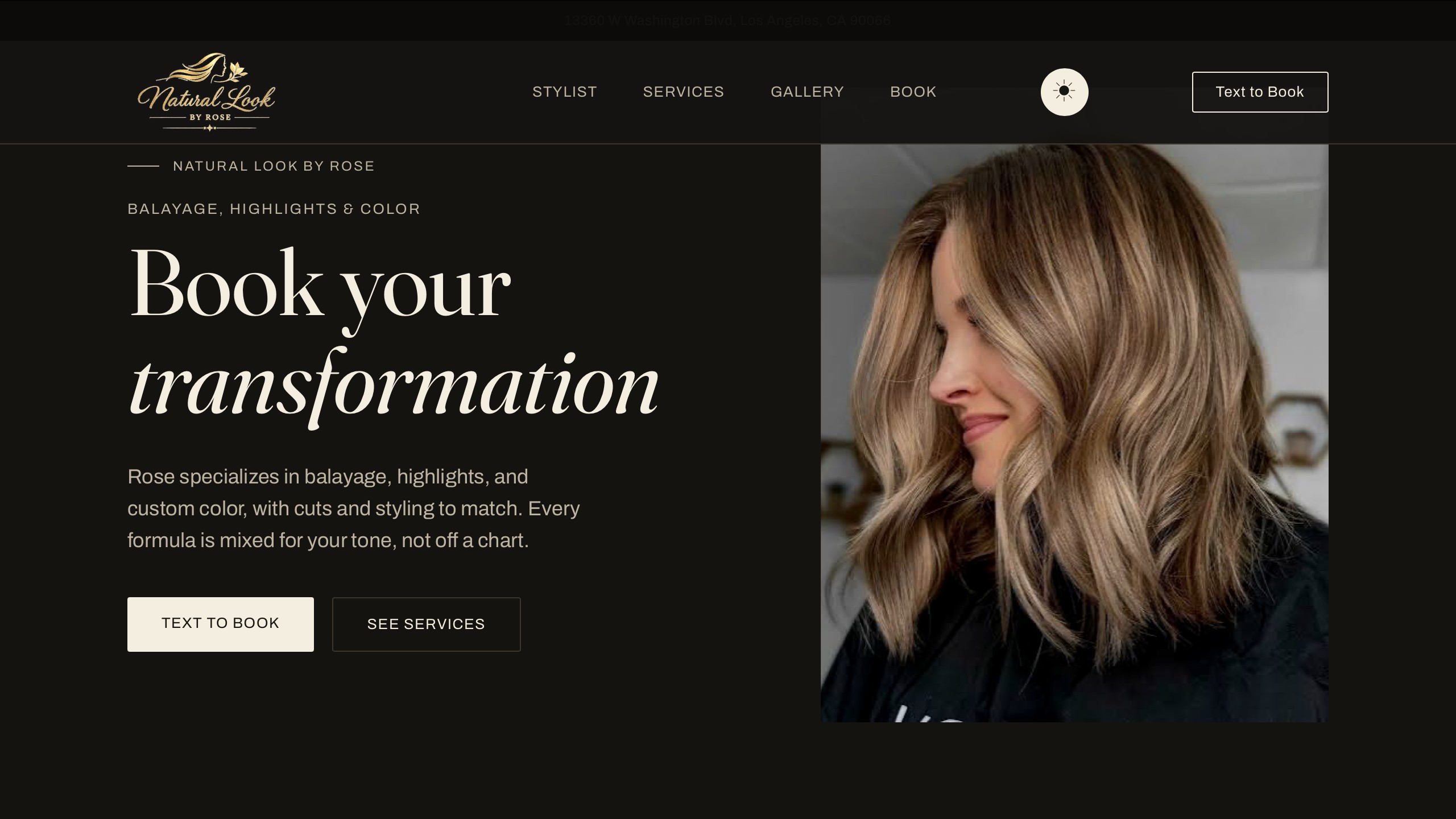 Natural Look by Rose website landing page